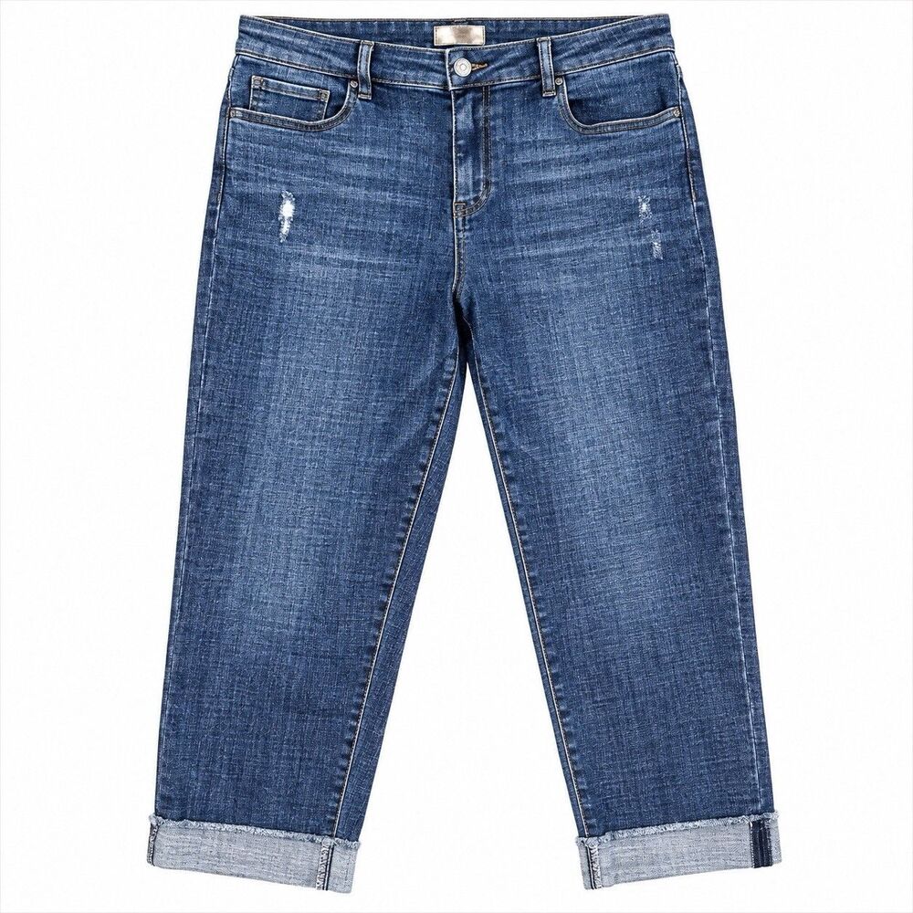 KUT From The Kloth Amy Straight Leg Cropped Jeans Size 14 Dark Wash Y2K Casual